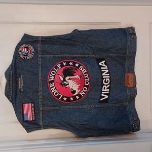 Roca Wear motorcycle vest Harley Davidson lone wolf club fat boy